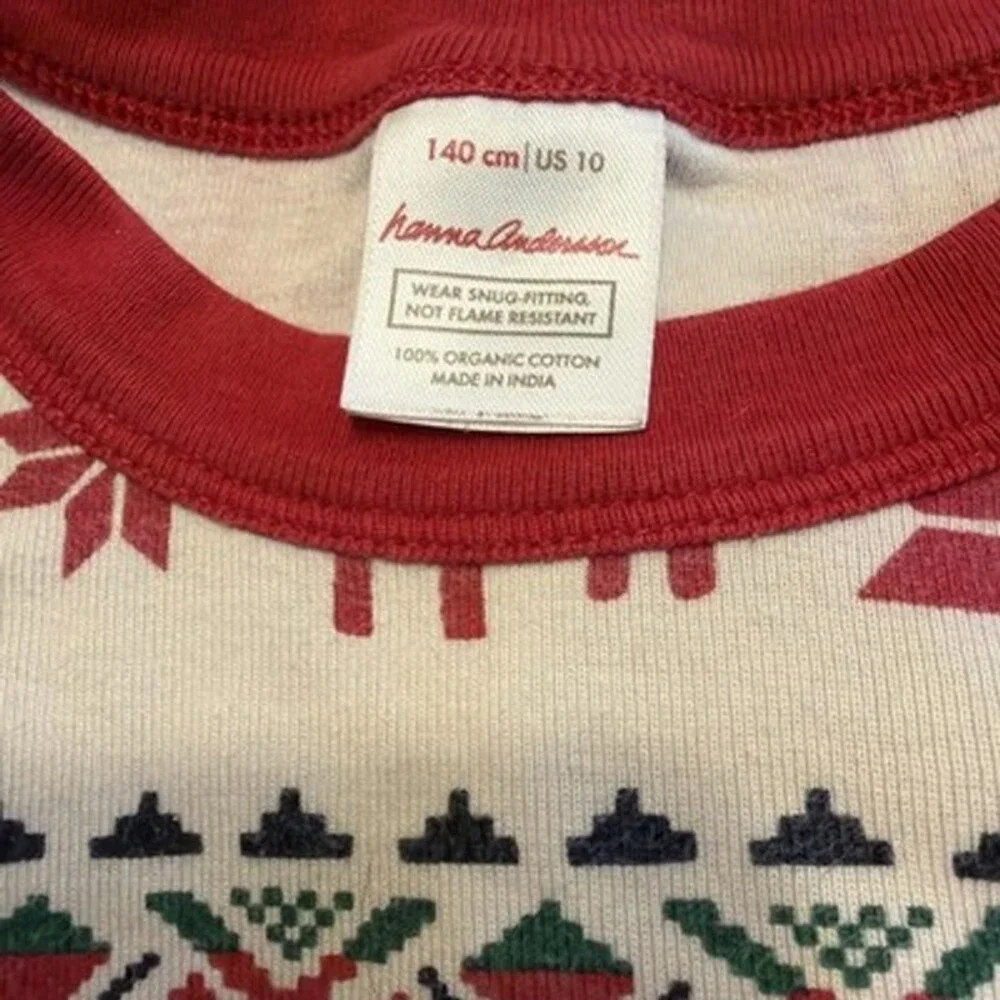 Hanna Andersson Lot(3) One-Size12, Two Size10 Organic Cotton Holiday PJ’s Tops